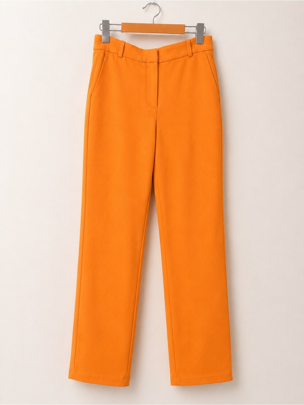 Massimo Dutti Bright Orange Straight-Leg Pants